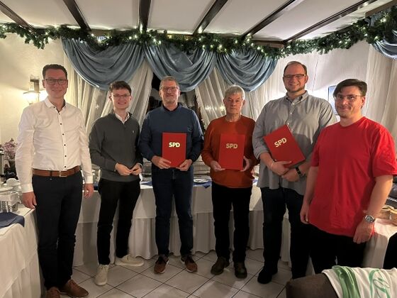 v.l.n.r.: BM Norman Link, Jonas Weber, Dr. Ralf Bracht, Hubert Bauer, Steffen Fadin, Markus Dosch